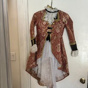 Chasing Fireflies Red and Gold Brocade Coat